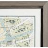 image:imageKate and Laurel Sylvie Nouveau Plan De Paris Monumental Map Framed Canvas Wall Art by Corinna Buchholz of Piddix 28x38 Gray