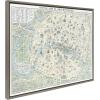 image:imageKate and Laurel Sylvie Nouveau Plan De Paris Monumental Map Framed Canvas Wall Art by Corinna Buchholz of Piddix 28x38 Gray