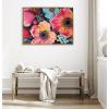 image:imageKate and Laurel Sylvie Preppy Boho Aesthetic Colorful Floral Group Framed Canvas Wall Art by The Creative Bunch Studio 18x40 Bright Gold Bright Colorful Flower Art for WallBright Gold