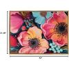 image:imageKate and Laurel Sylvie Preppy Boho Aesthetic Colorful Floral Group Framed Canvas Wall Art by The Creative Bunch Studio 18x40 Bright Gold Bright Colorful Flower Art for WallBright Gold