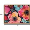 image:imageKate and Laurel Sylvie Preppy Boho Aesthetic Colorful Floral Group Framed Canvas Wall Art by The Creative Bunch Studio 18x40 Bright Gold Bright Colorful Flower Art for WallNatural