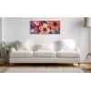 image:imageKate and Laurel Sylvie Preppy Boho Aesthetic Colorful Floral Group Framed Canvas Wall Art by The Creative Bunch Studio 18x40 Bright Gold Bright Colorful Flower Art for WallNatural