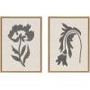 image:imageKate and Laurel Sylvie Scandi Botanical 2 and 3 Neutral Textured Linen Framed Canvas Wall Art Set by The Creative Bunch Studio 2 Piece Set 18x24 Natural Simple Abstract Floral Art for Wall