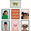 image:imageKate and Laurel Sylvie Shade Squad Framed Canvas Wall Art by Kendra Dandy 18x24 Natural Chic Modern Art Decor
