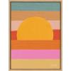 image:imageKate and Laurel Sylvie Sunset Waves Framed Canvas Wall Art by Cat Coquillette 18x24 Natural Colorful Art for WallNatural