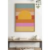 image:imageKate and Laurel Sylvie Sunset Waves Framed Canvas Wall Art by Cat Coquillette 18x24 Natural Colorful Art for WallNatural
