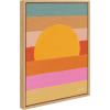 image:imageKate and Laurel Sylvie Sunset Waves Framed Canvas Wall Art by Cat Coquillette 18x24 Natural Colorful Art for WallNatural