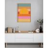 image:imageKate and Laurel Sylvie Sunset Waves Framed Canvas Wall Art by Cat Coquillette 18x24 Natural Colorful Art for WallNatural