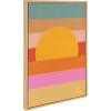 image:imageKate and Laurel Sylvie Sunset Waves Framed Canvas Wall Art by Cat Coquillette 18x24 Natural Colorful Art for WallNatural