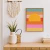 image:imageKate and Laurel Sylvie Sunset Waves Framed Canvas Wall Art by Cat Coquillette 18x24 Natural Colorful Art for WallNatural