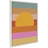image:imageKate and Laurel Sylvie Sunset Waves Framed Canvas Wall Art by Cat Coquillette 18x24 Natural Colorful Art for WallWhite