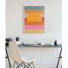 image:imageKate and Laurel Sylvie Sunset Waves Framed Canvas Wall Art by Cat Coquillette 18x24 Natural Colorful Art for WallWhite