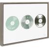 image:imageKate and Laurel Sylvie Three Records Framed Canvas Wall Art by Statement Goods 18x24 Gray Boho Chic Music Decor
