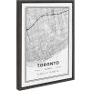 image:imageKate and Laurel Sylvie Toronto Modern Map Framed Canvas Wall Art by Jake Goossen 18x24 Gray Decorative Map Art for Wall