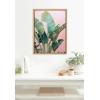 image:imageKate and Laurel Sylvie Tropic Pink Framed Canvas Wall Art by Alicia Bock 18x24 Natural Tropical Plant Photography Art for WallNatural
