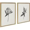 image:imageKate and Laurel Sylvie Vintage Botanical 1 and 2 Linen Canvas Wall Art by Teju Reval of SnazzyHues Set of 2 18x24 Gold Decorative Plant Art for WallGold