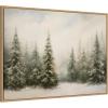 image:imageKate and Laurel Framed Canvas Wall Art Print Traditional Snowy Forest Landscape by The Creative Bunch Studio 38 x 28 Sylvie Natural Frame Traditional Landscape Art for Wall Decor