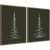 image:imageKate and Laurel Minimalist Evergreen Trees Sketch  2 Piece Framed Canvas Wall Art Set by The Creative Bunch Studio Sylvie Dark Gold Modern Contemporary Nature Art for Wall Decor