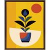 image:imageKate and Laurel Sylvie Abstract Plant Framed Canvas Wall Art by Amber Leaders Designs 18x24 Walnut Brown Mid Century Botanical Themed Art for Wall