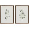 image:imageKate and Laurel Sylvie Beaded Eucalyptus 4a and Eucalyptus 4b Vintage Framed Canvas Wall Art Set by Maja Mitrovic of Makes My Day Happy 2 Piece Set 18x24 Gold Simple Plant Art Set Wall Dcor
