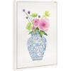 image:imageKate and Laurel Sylvie Beaded Pink Blooms in Chinoiserie Vintage Framed Canvas Wall Art by Patricia Shaw 18x24 White Decorative Floral Art for Wall