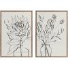 image:imageKate and Laurel Sylvie Beaded SB Protea Sketch 1 BW and SB Protea Sketch 2 BW Vintage Framed Canvas Wall Art Set by Sara Berrenson 2 Piece Set 23x33 Gold Soft Plant Greenery Art for Wall