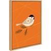 image:imageKate and Laurel Sylvie BlackCapped Chickadee Framed Canvas Wall Art by Amber Leaders Designs 18x24 Natural MidCentury Modern Bird Art for Wall