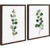 image:imageKate and Laurel Sylvie Eucalyptus 1a and 3b Framed Canvas Wall Art Set by Maja Mitrovic of Makes My Day Happy 2 Piece 18x24 Natural Chic Modern Farmhouse Wall DcorBrown