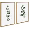 image:imageKate and Laurel Sylvie Eucalyptus 1a and 3b Framed Canvas Wall Art Set by Maja Mitrovic of Makes My Day Happy 2 Piece 18x24 Natural Chic Modern Farmhouse Wall DcorNatural