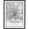 image:imageKate and Laurel Sylvie Houston Modern Map Framed Canvas Wall Art by Jake Goossen 18x24 Gray Decorative Map Art for Wall