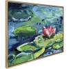 image:imageKate and Laurel Sylvie Lily Pad By The Shore Framed Canvas Wall Art by Rachel Christopoulos 28x38 Gold Oversized Chic Coastal Floral Art Wall DcorGold