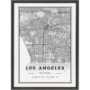 image:imageKate and Laurel Sylvie Los Angeles Modern Map Framed Canvas Wall Art by Jake Goossen 18x24 Gray Decorative Map Art for Wall