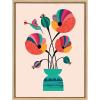image:imageKate and Laurel Sylvie Mid Century Modern Poppies Framed Canvas Wall Art by Rachel Lee of My Dream Wall 18x24 Natural Chic Flower Art for Wall