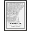 image:imageKate and Laurel Sylvie Milwaukee Modern Map Framed Canvas Wall Art by Jake Goossen 18x24 Gray Decorative Map Art for Wall