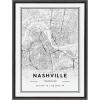 image:imageKate and Laurel Sylvie Nashville Modern Map Framed Canvas Wall Art by Jake Goossen 18x24 Gray Decorative Map Art for Wall