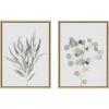 image:imageKate and Laurel Sylvie Neutral Botanical Prints 1 and 2 Framed Canvas Wall Art by The Creative Bunch Studio 2 Piece 18x24 Natural Decorative Botanical Art for WallNatural