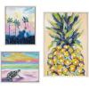 image:imageKate and Laurel Sylvie Pineapple Study No 2 Apache Junction Sunset and Sunset Sea Turtle Framed Canvas Wall Art Set by Rachel Christopoulos 3 Piece Set White Colorful Tropical Beach Art for Wall