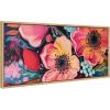image:imageKate and Laurel Sylvie Preppy Boho Aesthetic Colorful Floral Group Framed Canvas Wall Art by The Creative Bunch Studio 18x40 Bright Gold Bright Colorful Flower Art for WallNatural