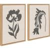 image:imageKate and Laurel Sylvie Scandi Botanical 2 and 3 Neutral Textured Linen Framed Canvas Wall Art Set by The Creative Bunch Studio 2 Piece Set 18x24 Natural Simple Abstract Floral Art for Wall