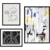 image:imageKate and Laurel Sylvie Street Art 2 Inner Battle and Abstract Sunset Framed Canvas Wall Art Set by Various Artists Set of 3 16x20 and 23x33 Black Colorful Modern Wall Dcor