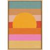 image:imageKate and Laurel Sylvie Sunset Waves Framed Canvas Wall Art by Cat Coquillette 18x24 Natural Colorful Art for WallNatural