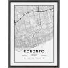 image:imageKate and Laurel Sylvie Toronto Modern Map Framed Canvas Wall Art by Jake Goossen 18x24 Gray Decorative Map Art for Wall