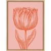image:imageKate and Laurel Sylvie Tulip in Pink and Orange Framed Canvas Wall Art by Apricot and Birch 18x24 Natural Floral Art for Wall