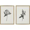 image:imageKate and Laurel Sylvie Vintage Botanical 1 and 2 Linen Canvas Wall Art by Teju Reval of SnazzyHues Set of 2 18x24 Gold Decorative Plant Art for WallGold