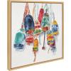 image:imageKate and Laurel Sylvie Vintage Buoys Framed Canvas Wall Art by Patricia Shaw 22x22 Natural Soft Watercolor Boating Art for Wall