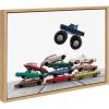 image:imageKate and Laurel Sylvie Vintage Stacked Matchbox Cars and Monster Truck Framed Canvas Wall Art by Saint and Sailor Studios 18x24 Natural Modern Colorful Car Toys Art for WallNatural
