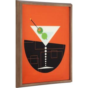 image:imageKate and Laurel Blake Martini Framed Printed Glass Art by Amber Leaders Designs 16x20 Dark Gold Chic MidCentury Modern DecorGold