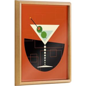 image:imageKate and Laurel Blake Martini Framed Printed Glass Art by Amber Leaders Designs 16x20 Dark Gold Chic MidCentury Modern DecorNatural