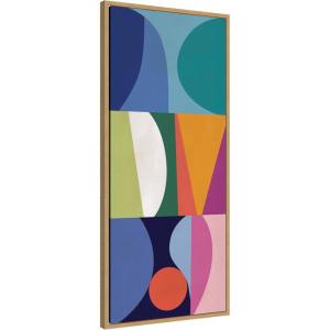 image:imageKate and Laurel Framed Canvas Wall Art Print Abstract 02 Panel 2 by Rachel Lee 18 x 40 Sylvie Natural Frame Modern Contemporary Abstract Art for Wall DecorSylvie Natural