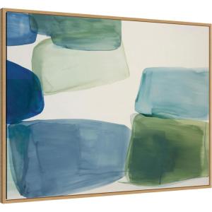 image:imageKate and Laurel Framed Canvas Wall Art Print Coastal Calm I by Amy Lighthall 42 x 32 Sylvie Natural Frame Modern Contemporary Abstract Art for Wall Decor